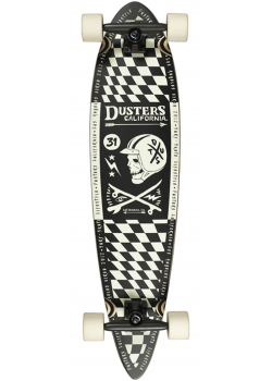 Dusters Moto Checker Black / Off White Complete Longboard 37"