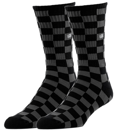 Vans Checkerboard Crew Socks - Black / Charcoal