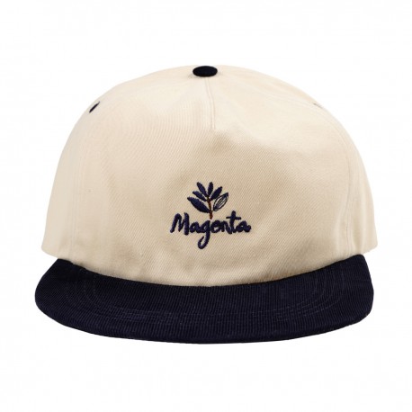Magenta Quebec Snapback Hat - Beige