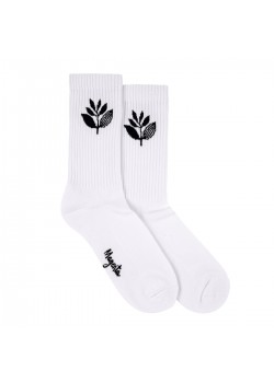 Magenta Plant Socks - White
