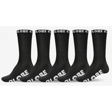 Globe Black Out Crew Socks - 5 Paires