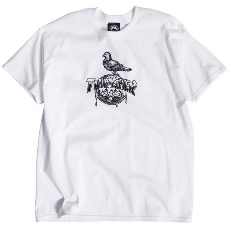 Thrasher Tee Cover The Earth - White