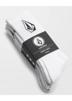 Volcom Full Stone  X 3 Socks - White