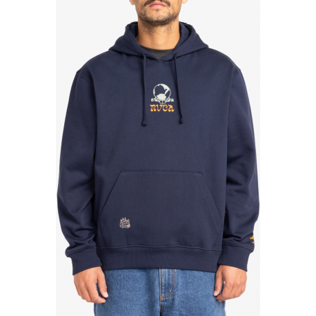 RVCA SCORCHED LANDS HOOD - NAVY