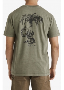 RVCA POMMIER PALMS TEE - KAKHI