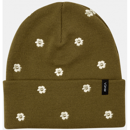 RVCA EMBROIDERED BEANIE - BROWN