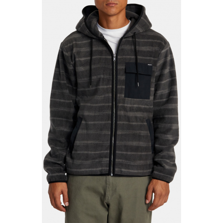 RVCA HAWTHORNE FLEECE HOODIE - GREY MULT