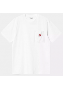 Carhartt Pocket Heart Tee - White / Red