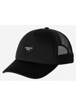 Heart Patch Trucker Cap - Black